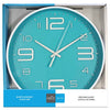 Hauz - Round Wall Clock, 10" Diameter, Quartz Precision, Blue - 80-WC5020 - Mounts For Less