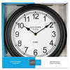 Hauz - Round Wall Clock, 12" Diameter, Quartz Precision, Black - 80-WC5105 - Mounts For Less