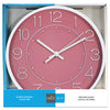 Hauz - Round Wall Clock, 12" Diameter, Quartz Precision, Pink - 80-WC5075 - Mounts For Less
