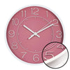 Hauz - Round Wall Clock, 12" Diameter, Quartz Precision, Pink - 80-WC5075 - Mounts For Less