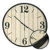Hauz - Round Wall Clock, 20" Diameter, Quartz Precision, Wood Imitation - 80-WC5174 - Mounts For Less