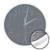 Hauz - Round Wall Clock, 9" Diameter, Quartz Precision, Gray - 80-WC5006 - Mounts For Less