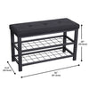 ITY International - Metal Bench with Shoe Storage, Padded Seat, Black - 64-20223BK - Mounts For Less