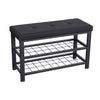 ITY International - Metal Bench with Shoe Storage, Padded Seat, Black - 64-20223BK - Mounts For Less