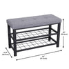 ITY International - Metal Bench with Shoe Storage, Padded Seat, Gray - 64-20223G - Mounts For Less