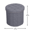 ITY International - Round Ottoman/Footrest with Storage, 18.5" Diameter, Gray - 64-60059G - Mounts For Less