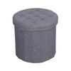 ITY International - Round Ottoman/Footrest with Storage, 18.5" Diameter, Gray - 64-60059G - Mounts For Less
