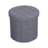 ITY International - Round Ottoman/Footrest with Storage, 18.5" Diameter, Gray - - Mounts For Less