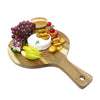 JS Gourmet - Round Cheese Board with Handle, Made of Acacia Wood - 76-7-99086 - Mounts For Less