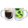 JS Gourmet - Set of 2 Double Walled Glass Mugs, 250ml Capacity - 76-7-99177 - Mounts For Less