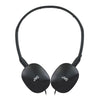 JVC - FLATS Wired Headphones, Lightweight and Foldable with Integrated Microphone and Remote Control, Black - 46-HA-S160M-B - Mounts For Less