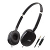 JVC - FLATS Wired Headphones, Lightweight and Foldable with Integrated Microphone and Remote Control, Black - - Mounts For Less