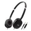 JVC - FLATS Wired Headphones, Lightweight and Foldable with Integrated Microphone and Remote Control, Black - 46-HA-S160M-B - Mounts For Less