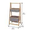 Jessar - 2 Tier Laundry Basket, Bamboo Frame, Grey - - Mounts For Less