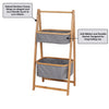 Jessar - 2 Tier Laundry Basket, Bamboo Frame, Grey - - Mounts For Less