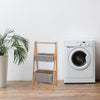 Jessar - 2 Tier Laundry Basket, Bamboo Frame, Grey - - Mounts For Less