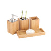 Jessar - 4 Piece Bamboo Bathroom Accessories Set - - Mounts For Less
