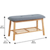 Jessar - Entryway Bench with Shoe Storage, Bamboo Frame, Grey - - Mounts For Less