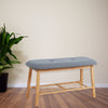Jessar - Entryway Bench with Shoe Storage, Bamboo Frame, Grey - - Mounts For Less