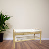 Jessar - Entryway Stool with Shoe Storage, Padded Seat, Bamboo Frame - - Mounts For Less