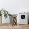 Jessar - Foldable Fabric Laundry Basket, Removable Bag, Bamboo Frame, Grey - - Mounts For Less