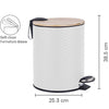 Jessar - Pedal Bin, 12 Liter Capacity, Soft Close, Bamboo Lid, White - 76-7-98070 - Mounts For Less