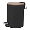 Jessar - Pedal Bin, 5 Liter Capacity, Soft Close, Bamboo Lid, Black - - Mounts For Less