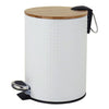 Jessar - Pedal Bin, 5 Liter Capacity, Soft Close, Bamboo Lid, White - 76-7-98072 - Mounts For Less