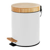 Jessar - Pedal Bin, 5 Liter Capacity, Soft Close, Bamboo Lid, White - 76-7-98073 - Mounts For Less