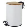 Jessar - Pedal Bin, 5 Liter Capacity, Soft Close, Bamboo Lid, White - - Mounts For Less