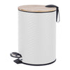 Jessar - Pedal Bin, 5 Liter Capacity, Soft Close, Bamboo Lid, White - 76-7-98068 - Mounts For Less