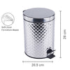 Jessar - Pedal Bin, 5 Liter Capacity, Soft Close, Silver - - Mounts For Less