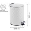 Jessar - Pedal Bin, 5 Liter Capacity, Soft Close, White - - Mounts For Less