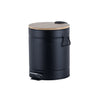 Jessar - Pedal Bin, 5 Litre Capacity, Soft Close, Bamboo Lid, Black - - Mounts For Less