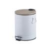Jessar - Pedal Bin, 5 Litre Capacity, Soft Close, Bamboo Lid, White - - Mounts For Less
