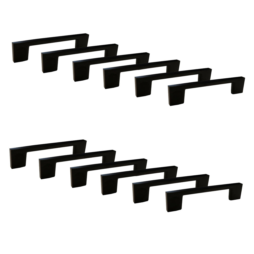 Jessar - Set of 12 Cabinet Handles, 96mm Height, From the Soho Collection, Black - 76-40309X6 - Mounts For Less
