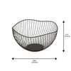 Jessar - Set of 2 Fruit Basket, 25.5 X 25.5 X 13.5cm, Black - 76-6-00904x2 - Mounts For Less