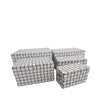 Jessar - Set of 5 Fabric Storage Baskets with Flip Lids, White - 76-6-01652 - Mounts For Less