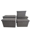Jessar - Set of 5 Fabric Storage Baskets with Lids, Gray - 76-6-01646 - Mounts For Less