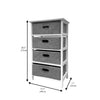 Jessar - Wooden Storage Unit with 4 Fabric Drawers, Gray and White - 76-6-01637 - Mounts For Less