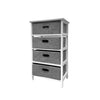 Jessar - Wooden Storage Unit with 4 Fabric Drawers, Gray and White - 76-6-01637 - Mounts For Less