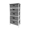 Jessar - Wooden Storage Unit with 5 Fabric Drawers, Gray and White - 76-6-01638 - Mounts For Less