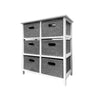 Jessar - Wooden Storage Unit with 6 Fabric Drawers, Gray and White - 76-6-01639 - Mounts For Less