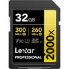 Lexar - SDXC UHS-II 2000X Professional Card, Up to 300 MB/s Reading, 32GB Capacity - 78-136218 - Mounts For Less