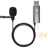 Maono - Omnidirectional USB Lavalier Microphone with Audio Jack for Headphones, Black - 78-137174 - Mounts For Less