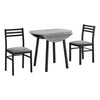 Monarch Specialties I 1007 - Dining Table Set, 3pcs Set, Small, 35" Drop Leaf, Kitchen, Black Metal, Grey Laminate, Contemporary, Modern - 83-1007 - Mounts For Less