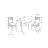 Monarch Specialties I 1011 - Dining Table Set, 3pcs Set, Small, 35" Drop Leaf, Kitchen, White Metal And Laminate, Grey Fabric, Contemporary, Modern - 83-1011 - Mounts For Less