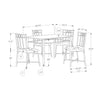 Monarch Specialties I 1014 - Dining Set, 5pcs Set, 40" Rectangular, Kitchen, Small, White Metal And Laminate, Grey Fabric, Contemporary, Modern - - Mounts For Less