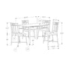 Monarch Specialties I 1014 - Dining Set, 5pcs Set, 40" Rectangular, Kitchen, Small, White Metal And Laminate, Grey Fabric, Contemporary, Modern - 83-1014 - Mounts For Less