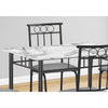 Monarch Specialties I 1014 - Dining Set, 5pcs Set, 40" Rectangular, Kitchen, Small, White Metal And Laminate, Grey Fabric, Contemporary, Modern - - Mounts For Less